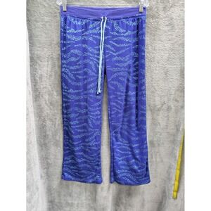 Women's Sweatpants Small‎ Blue Zebra Wave Glitter Print READ